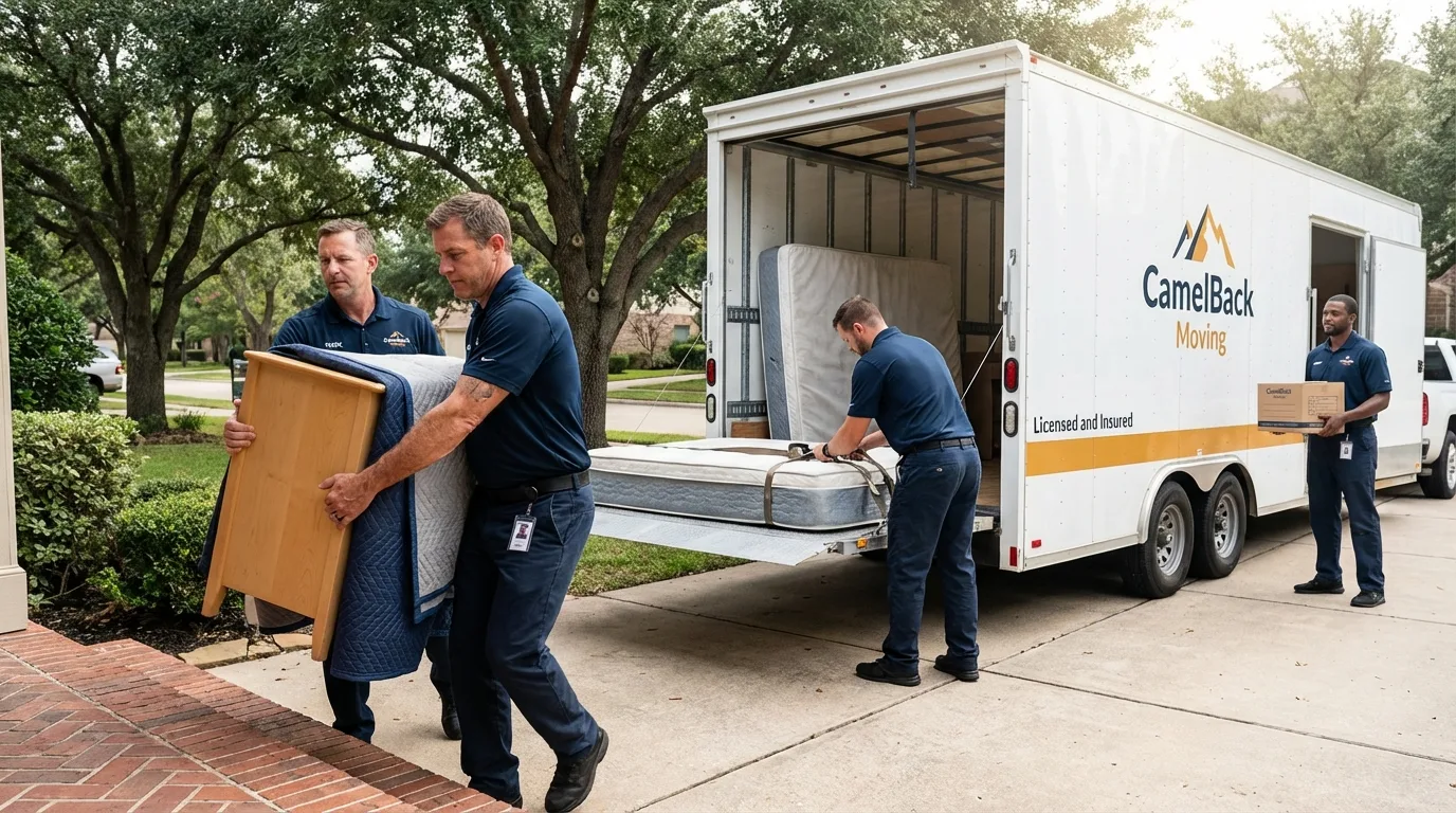 Crew loading residential truck for cross-state move from Salem, OH